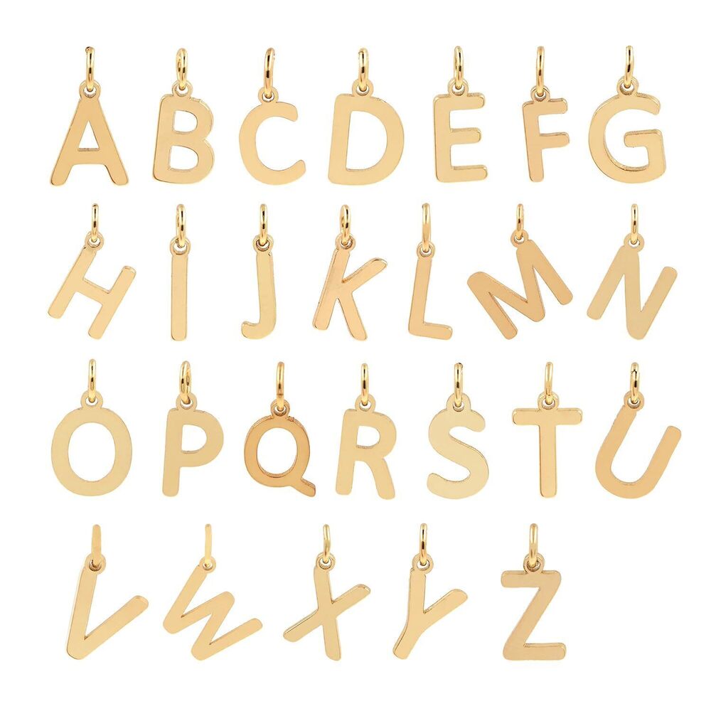 4587 26pcs 18k Gold Filled Letter Charms,Initial Charms,Letter Pendants